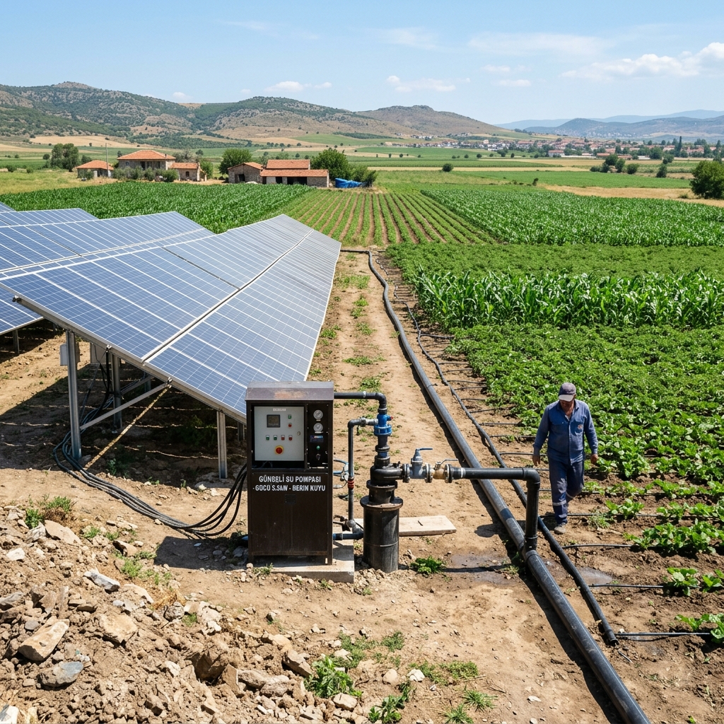 Tarımsal sulama güneş enerji sistemi ve solar pompa kurulumu
